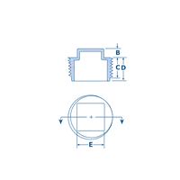NPT螺紋方頭塑料堵頭